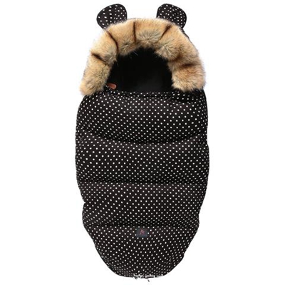 Passeggino Per Neonato Coprigambe Per Sedia A Rotelle In Pile Antivento Caldo E Morbido Sacco A Pelo [ nero-bianco / Collo Di Pelliccia 0-24m]