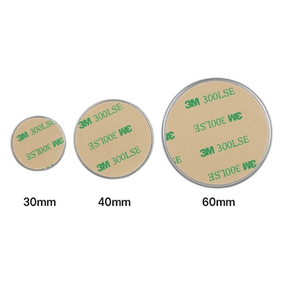 5 Piastre a disco metallico con biadesivo ?magnetico per cellulare auto Scegli sotto il packaging - 5 pcs. (40mm x 0 m) - 3M