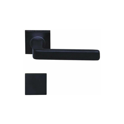Maniglie delle porte Modello Soho con rose cieche quadrate - alluminio anodizzato nero x2