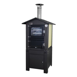 Forno acciaio inox a legna carrello con ruote per pizze cattura indiretta esterno 100 x 85 x 200 h en oferta