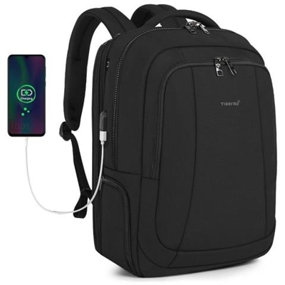 Zaino Per Laptop Da Uomo In Nylon Antifurto [ aggiornamento Usb Nero]