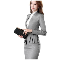 Giacca Gonna Abito Donna, Blazer Plissettati Con Volant A Manica Intera [ abito Gonna 2 Pezzi-691 / M] en oferta