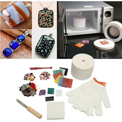 10 pezzi di fusione in vetro colorato a microonde Forniture per forno a microonde Strumento di gioielli fai da te