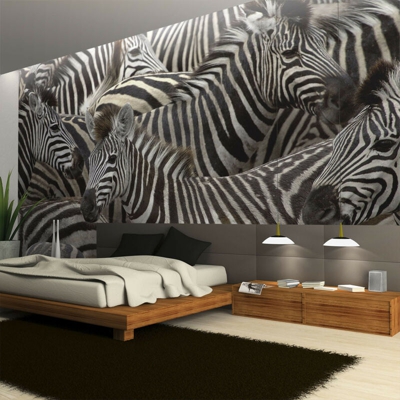Artgeist - Fotomurale - Branco di zebre ipnotizzante - 350x270