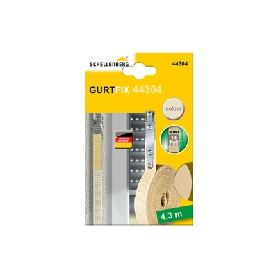 44304 Kit di Riparazione cintino per tapparelle, Larghezza del Nastro 14 mm (Sistema Mini), Lunghezza 4,3 m, Beige - Schellenberg