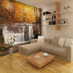 Fotomurale - Autumn landscape : waterfall in forest - 350x270 en oferta