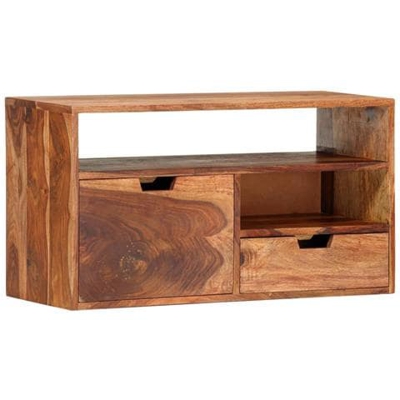 Mobile Porta Tv 80x30x42 Cm In Legno Massello Di Sheesham