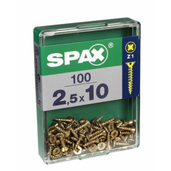 Lotto 100 Viti A Testa Svasata In Acciaio Pozidriv Testa, Diam.2.5 Mm X Mm L.10 - Spax en oferta