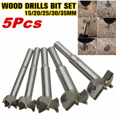 Drillpro - 5in1 Punta da trapano Lavorazione del legno Svasatore Smusso Punta da trapano Drill Drilling Dia. 15 20 25 30 35 mm Set di utensili