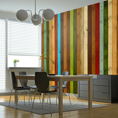 Artgeist - Fotomurale - Wooden rainbow - 350x270
