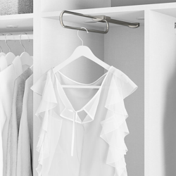 Appendiabiti estraibile per armadio, 400 mm, Acciaio e Plastica, Cromo - Emuca precio