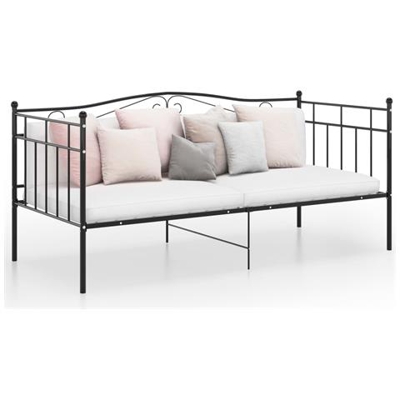 Telaio Divano Letto Nero In Metallo 90x200 Cm