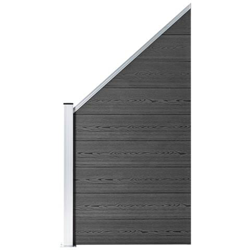 Pannello Di Recinzione In Wpc 95x (105-180) Cm Nero en oferta