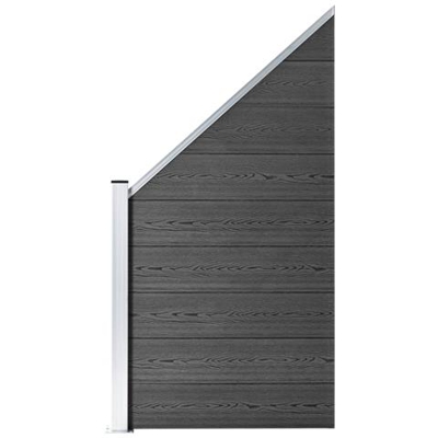 Pannello Di Recinzione In Wpc 95x (105-180) Cm Nero