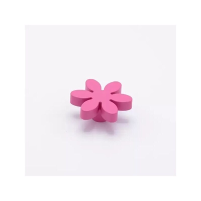 Pomolo a forma di fiore di colore fuxia in goffrato fine 56x24mm - 415 Flower