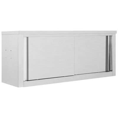 Armadio Da Cucina Ad Ante Scorrevoli 120x40x50cm Acciaio Inox