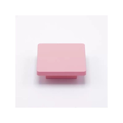 Pomolo piatta e quadrata in goffrato fine rosa 70x70x22mm - 431 Square