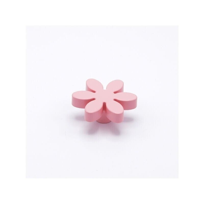 Pomolo a forma di fiore di colore rosa in goffrato fine 56x24mm - 415 Flower