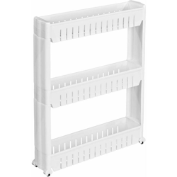 Tectake - scaffale da nicchia Joe 3 ripiani - scaffale acciaio, scaffale plastica, scaffale cromato - bianco precio