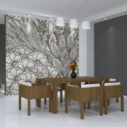 Artgeist - Fotomurale - prato (bianco e nero) - 350x270 precio