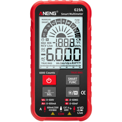 ANENG 619A 6000 conteggi Multimetro digitale LCD Formato tascabile True RMS Tester universale Misura tensione AC / DC Resistenza corrente Capacita en oferta