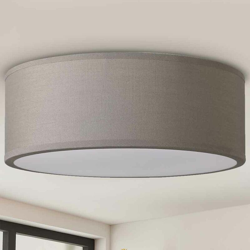 Lampadario Plafoniera in Tessuto 40cm Rotondo 4 Luci E14 Design Moderno Tortora características