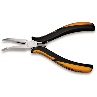 Pinza Per Elettronica A Becchi Piatti Lunghi Pieagati Lisci Art. 1172Bm/P