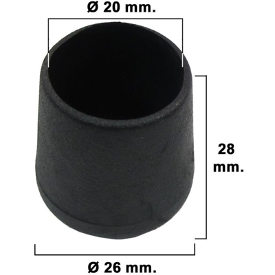 GOMMINO ESTERNO TONDO in PVC Nero da 20 mm MAURER Conf. 4 pz