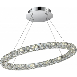 Lampada a sospensione a led lampada a sospensione lampada a sospensione cristalli cromata tonda H 160 cm soggiorno camera da letto precio