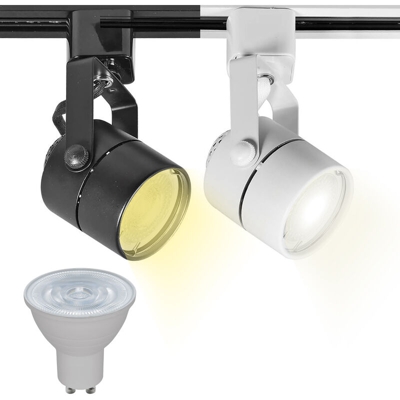 Faretto track orientabile monofase binario LED lampada spot 5W GU10 luce vetrina Luce 4000K Colore Bianco