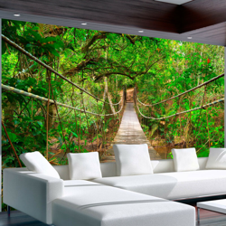 Artgeist - Fotomurale - Ponte tra il verde - 350x245 en oferta