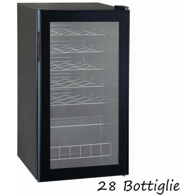 Cantina Vino 28 Bottiglie 1 Zona Frigorifero Libera Installazione Cantinetta Led