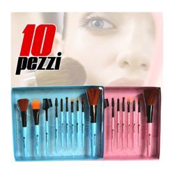 Bakaji - Make Up Pennelli Trucco Make Up professionali Setole lisce 10 pezzi in PVC box precio