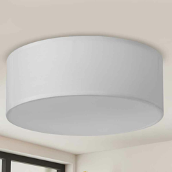 Lampadario Plafoniera in Tessuto 30cm Rotondo 2 Luci E14 Design Moderno Bianco características