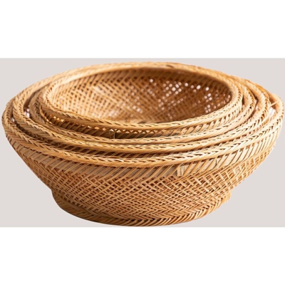 Pack da 4 piatti decorativi in bambù Murwa NATURAL Bambù - Sklum