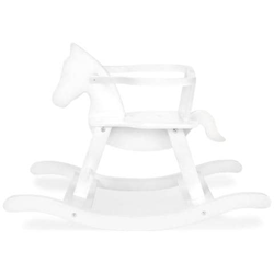 Cavallo A Dondolo In Legno Laccato Bianco en oferta