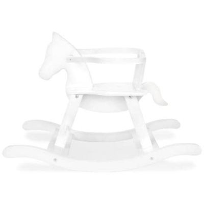 Cavallo A Dondolo In Legno Laccato Bianco