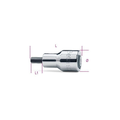 Beta - CHIAVI A BUSSOLA MASCHIO ESAGONALE CON ATTACCO QUADRO FEMMINA 1/2' CROMATE MM 9 ART. 920PE
