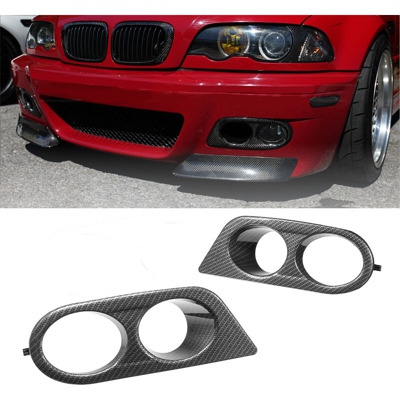 Coppia Fendinebbia Fari Fari Cornici per BMW 01 02 03 04 05 06 E46 M3 FIBRA DI CARBONIO