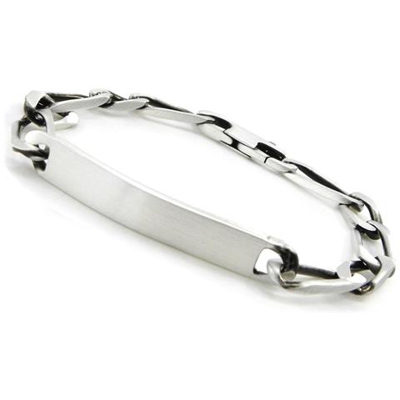braccialetto con targhetta per per per per argento uomini (adamx) argento vecchio - [ e1120]