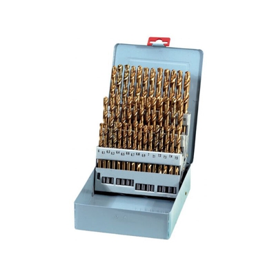 SET DI PUNTE RETTIFICATE DECIMALI 6-10 mm HSS RIVESTITE AL TIN FERVI P010/41