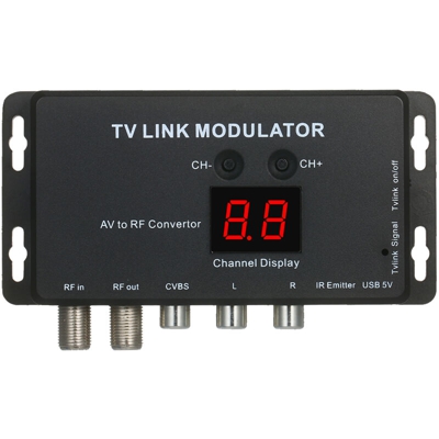 Modulatore TVLINK Convertitore da AV a RF ed estensore IR Modulatore RF, nero