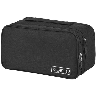 MQY003 custodia multifunzionale borsa di finitura cationi multistrato di grande capacita nera