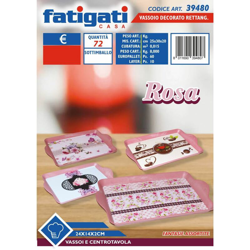 Vassoio Decorato Rett.Re Cm.24X14 Rosa características