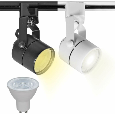 Faretto track orientabile monofase binario LED lampada spot 5W GU10 luce vetrina Luce Senza lampada Colore Bianco