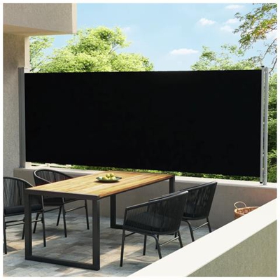 Tenda Laterale Retrattile Per Patio 600x170 Cm Nera