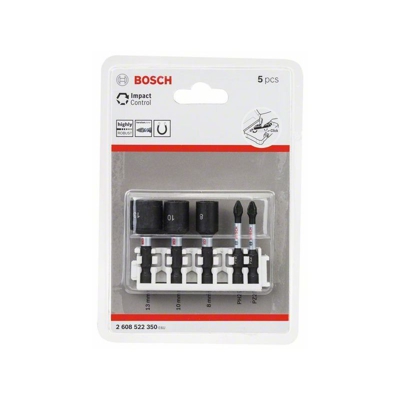 Bosch Confezione di bit di avvitamento e bussole Impact Control, 5 pz. - 2608522350
