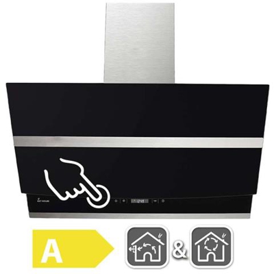 Cappa HERMES806S a Parete da 80 cm Aspirante Colore Argento / Nero