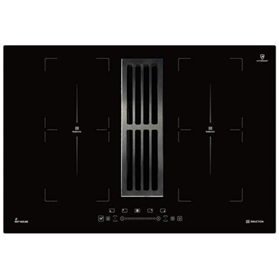 Piano Cottura IND7704DRAFT a Induzione 4 Zone Cottura da 77 cm con Cappa Aspirante Colore Nero