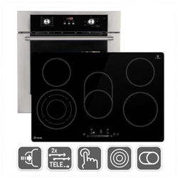 Forno Elettrico da Incasso BO8810SS Capacità 70 L Multifunzione Ventilato Colore Nero + Piano Cottura KF7705RL Elettrico 5 Zone precio